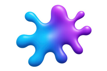 Fototapete - Vivid blue-purple paint splashing dynamically, transparent background offering colorful graphic design element with artistic fluid motion
