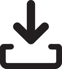 Poster - Bold Black Download Symbol with Arrow Pointing Down into Container for Digital Files and Application Installs