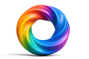 Fototapete - Colorful swirl rotating and creating a perfect circle, isolated on transparent background, ideal for graphic design projects