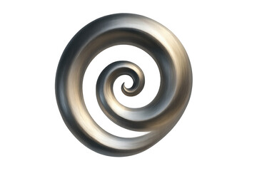Poster - Brushed metal effect spiral forming a circular shape, isolated on transparent background, ideal for graphic design projects