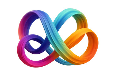 Poster - Rainbow-colored ribbon forming an infinity symbol, isolated on transparent background, perfect for creative projects related to endless possibilities