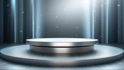 Poster - Modern Performance Stage With Bright Lighting and Circular Platform Generative AI