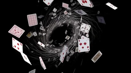 Poster - Playing Cards Swirl in a Vortex With Dramatic Motion Generative AI