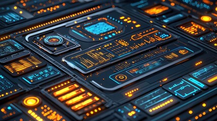 Aufkleber -  Exploring futuristic interface design in a digital environment technology concept high-tech viewpoint