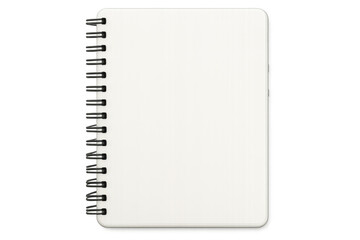 Fototapete - Blank vertical spiral notepad lying closed, isolated on transparent surface with clean minimalist design