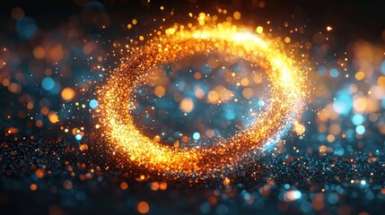 Poster -  Dynamic light swirl abstract art digital space graphic design colorful environment close-up view creative concept

