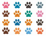 Colorful animal paw print