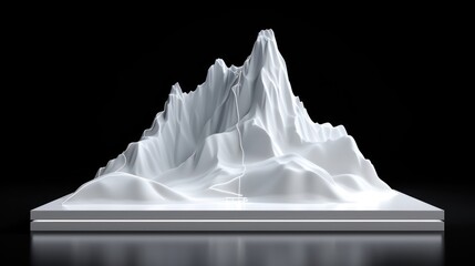 Poster - Abstract White Mountain Sculpture on a Reflective Surface