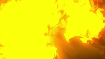Poster - Vivid abstract explosion with glowing yellow and orange flames on dark background
