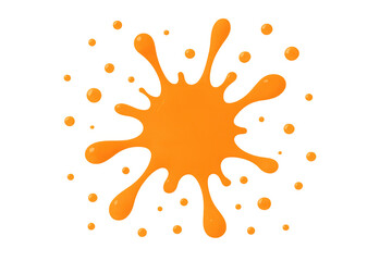 Poster - Vivid orange paint splattering dynamically, creating a vibrant and messy effect on a transparent background