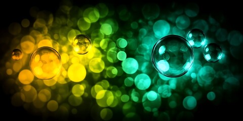 Poster - Abstract gradient bubble background with vibrant color transitions and bokeh