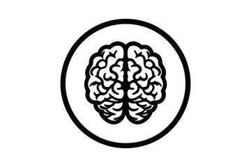 Poster - Brain Line Art Vector Icon Illustration Design Symbol