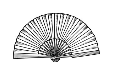 Poster - Elegant Hand Fan Illustration Isolated on White Background