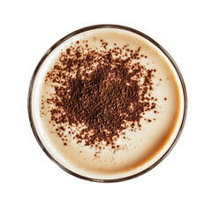 Wall Mural - Top View of a Frothy Beverage Topped with Cocoa Powder