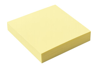 Fototapete - Stack of yellow sticky notes isolated on a transparent background, ready for taking notes and reminders
