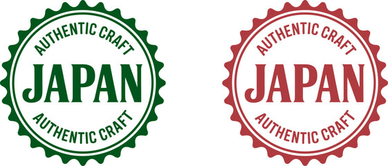 Poster - Authentic japan craft product stamp vector design element for japanese made goods and crafts shop logo editable stock vector illustration