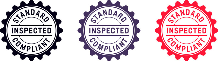 Poster - Find standard inspected compliant seal vector image for quality assurance and product verification editable stock vector illustration