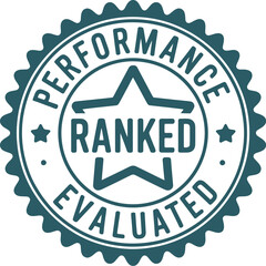 Poster - Performance ranking badge vector for best evaluated and ranked quality product or service icon seal editable stock vector illustration