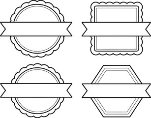 Poster - Pastel badge vector graphic design elements set for logo label sticker and tag templates isolated editable stock vector illustration