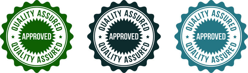 Poster - Find quality assured approved label vector illustration for product certification and assurance editable stock vector illustration