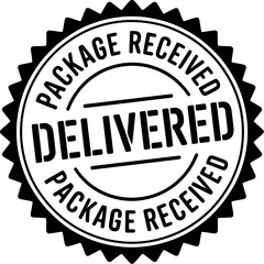 Poster - Delivered package received stamp vector graphic for shipping and delivery confirmation design 100 char editable stock vector illustration