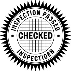 Poster - Inspection passed checked stamp vector image for quality control and assurance certification badge design editable stock vector illustration