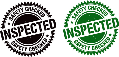 Poster - Find safety checked inspected stamp vector image for quality assurance and compliance needs now editable stock vector illustration