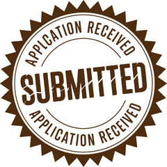 Poster - Submitted application received stamp vector graphic for document confirmation and approval process editable stock vector illustration