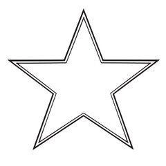 Poster - Double lined black star shape graphic design element