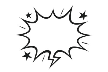 Aufkleber - Jagged speech bubble bursting with starry elements, graphic comic-style visual for pop art creative projects