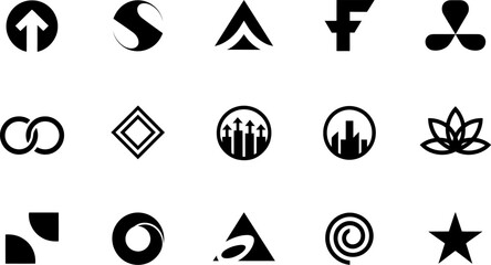 Poster - vector logo designs collection abstract geometric shapes for company brand identity and business gra