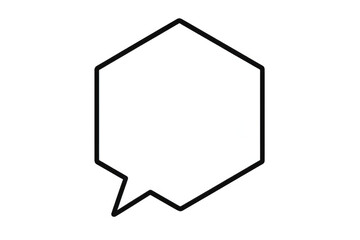 Aufkleber - White hexagonal speech bubble with black border on a transparent background, ideal for conveying messages and dialogue