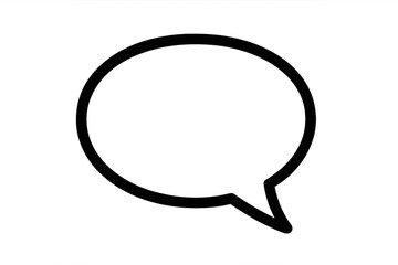 Fototapete - Speech bubble black outline vector graphic, transparent background, versatile communication icon for digital and print design layouts
