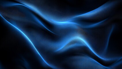 Poster - Abstract dark blue fabric drapes