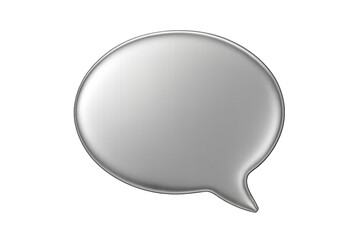 Aufkleber - Shiny silver speech bubble floating on a transparent background, representing communication and messaging