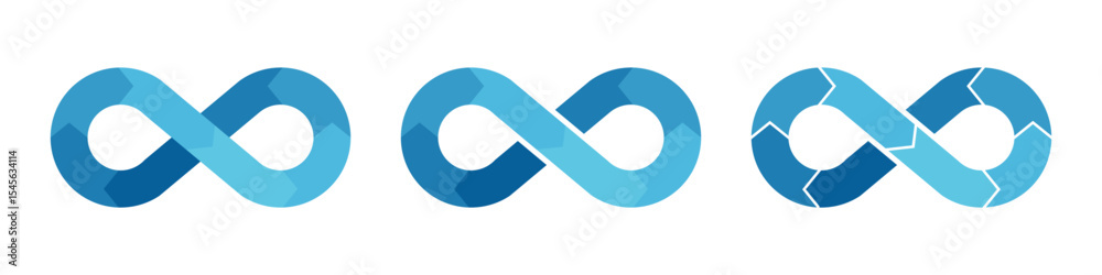 Vetor Blue infinte loop chart. infographic templates with eight parts ...