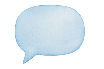 Aufkleber - Light blue watercolor speech bubble painted by hand, floating against transparent backdrop with open writing space