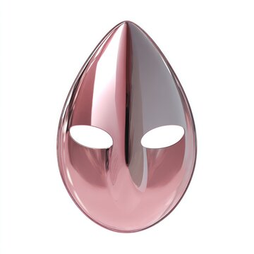 Sleek rose gold teardrop mask with eye cutouts, creating a mysterious and modern aesthetic