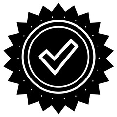 Fototapete - Approval check badge vector on white background 