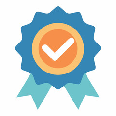 Fototapete - Approval check badge vector on white background 