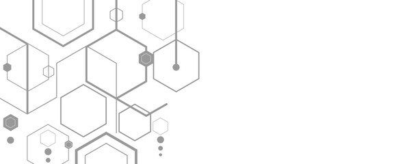 Poster - vector creative idea technology or science hexagons pattern.