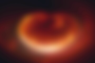 Poster - Luminous crescent ring is glowing over blurred warm gradient background, in abstract flat design