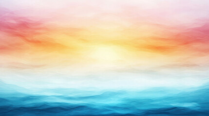 Poster - Serene Abstract Background with Soft Gradients of Pink, Orange, Blue and Yellow for Relaxation and Calmness in Art, Design and Creative Projects