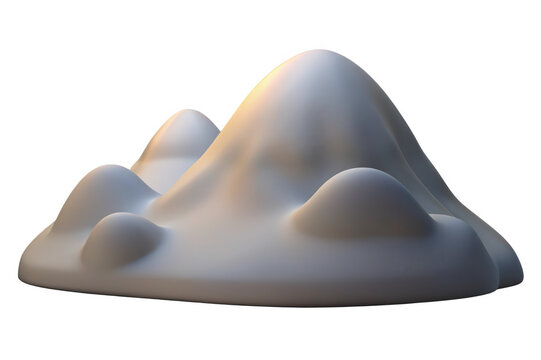 Abstract 3d render of a white smooth mountain range