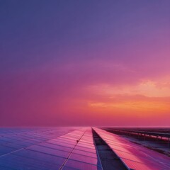 Aufkleber - Dramatic twilight solar farm with digital dashboard interface showcasing AI-powered sustainable resource management and precision agriculture efficiency