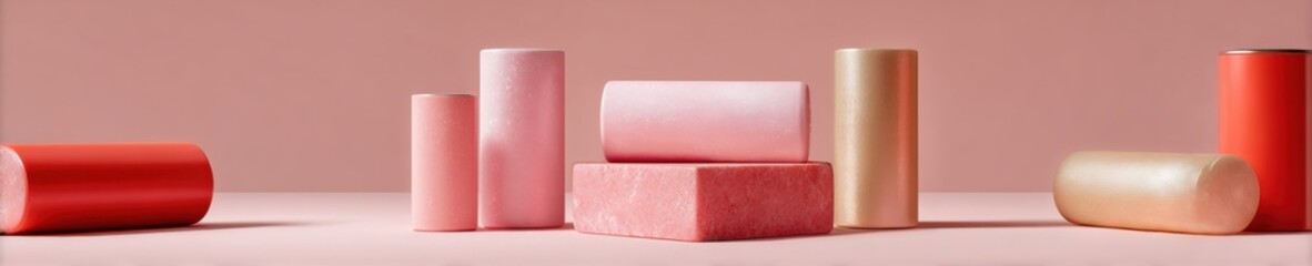 Poster - Dreamy Solar Battery Collection in Blush Pink with Soft Lighting Featuring Sealed Lead Acid Energy Storage for Versatile Power Solutions and Backup Systems