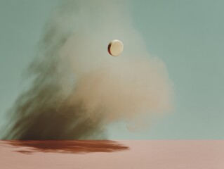 Aufkleber - Magnetic Levitation of Small Object Over Cold Surface with Mist Vapor Highlighting Superconductor Technology Innovation and Physics Breakthrough