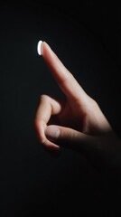 Aufkleber - Futuristic biometric fingerprint scanner with successful authentication on sleek touchscreen, dramatic chiaroscuro lighting, high-tech security system concept