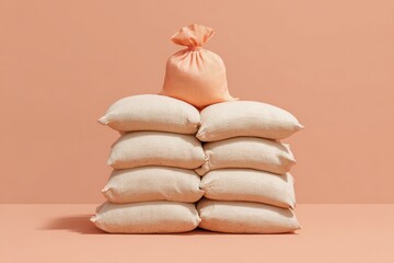 Poster - Minimalist Sandbag Barrier for Emergency Flood Control, Sustainable Natural Disaster Mitigation with Systematic Layering in Modern Infrastructure