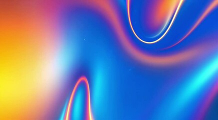 Poster - Abstract Colorful Gradient Background with Flowing Light Waves.